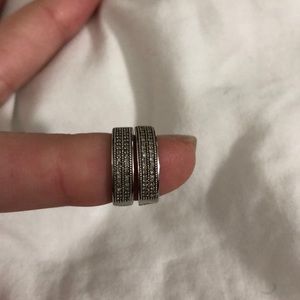 Real diamond and sterling mini hoops